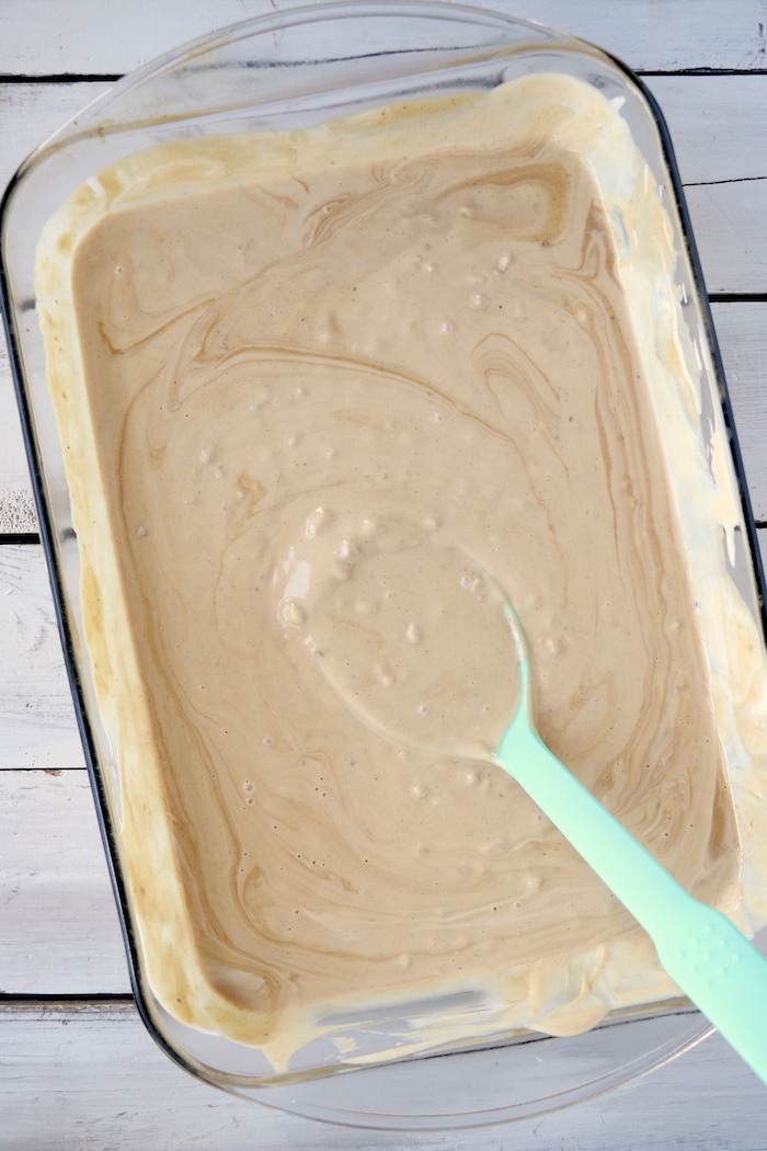 Melted peanut butter and almond bark