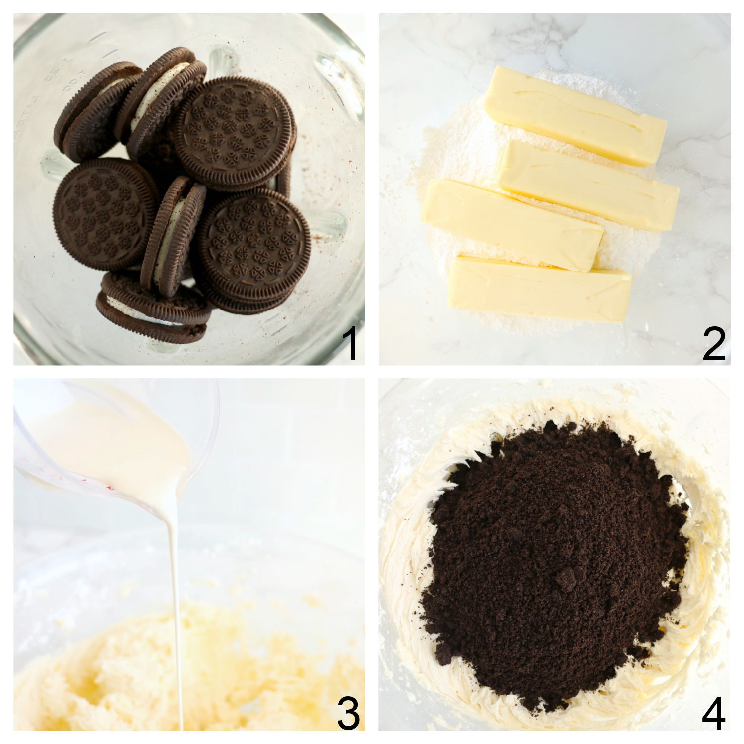 steps for making Oreo frosting