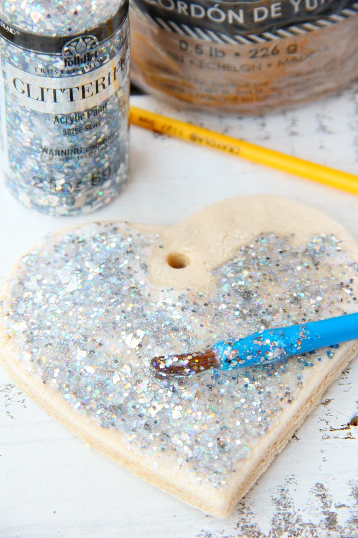 Painting a salt dough ornament