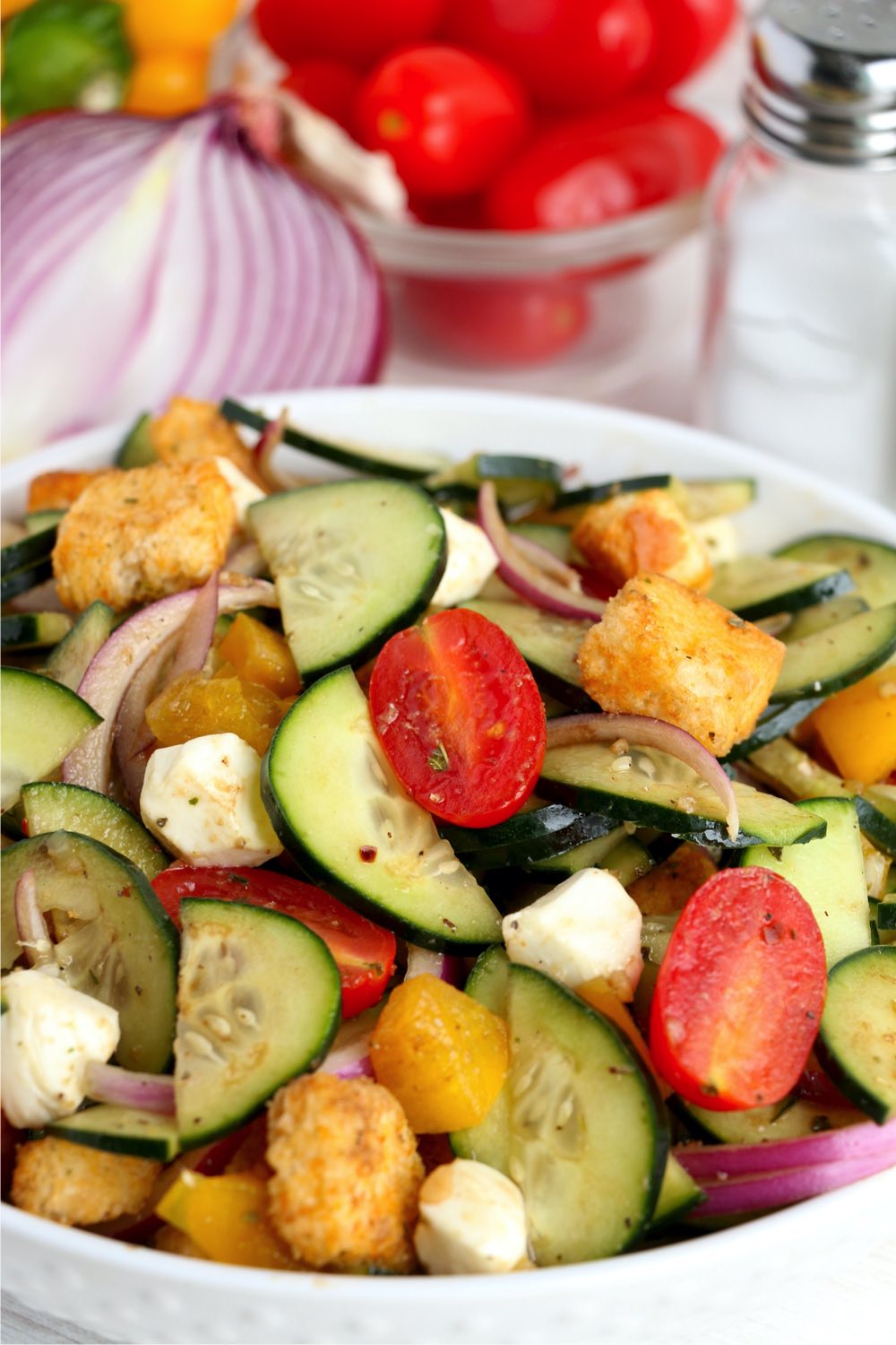 crisp panzanella salad for summer