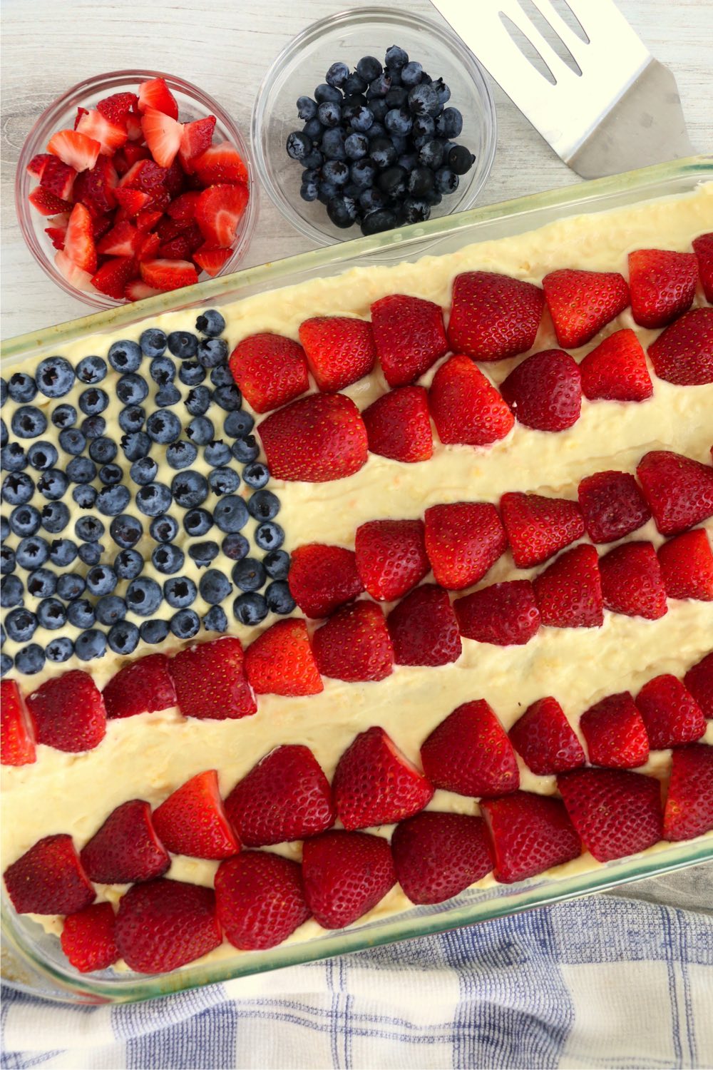 Icebox cake in a flag design