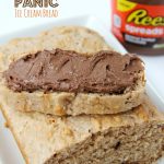 Peanut Butter Panic Ice Cream Bread - A sweet peanut butter dessert bread made with only two ingredients and covered with a chocolate peanut butter spread!