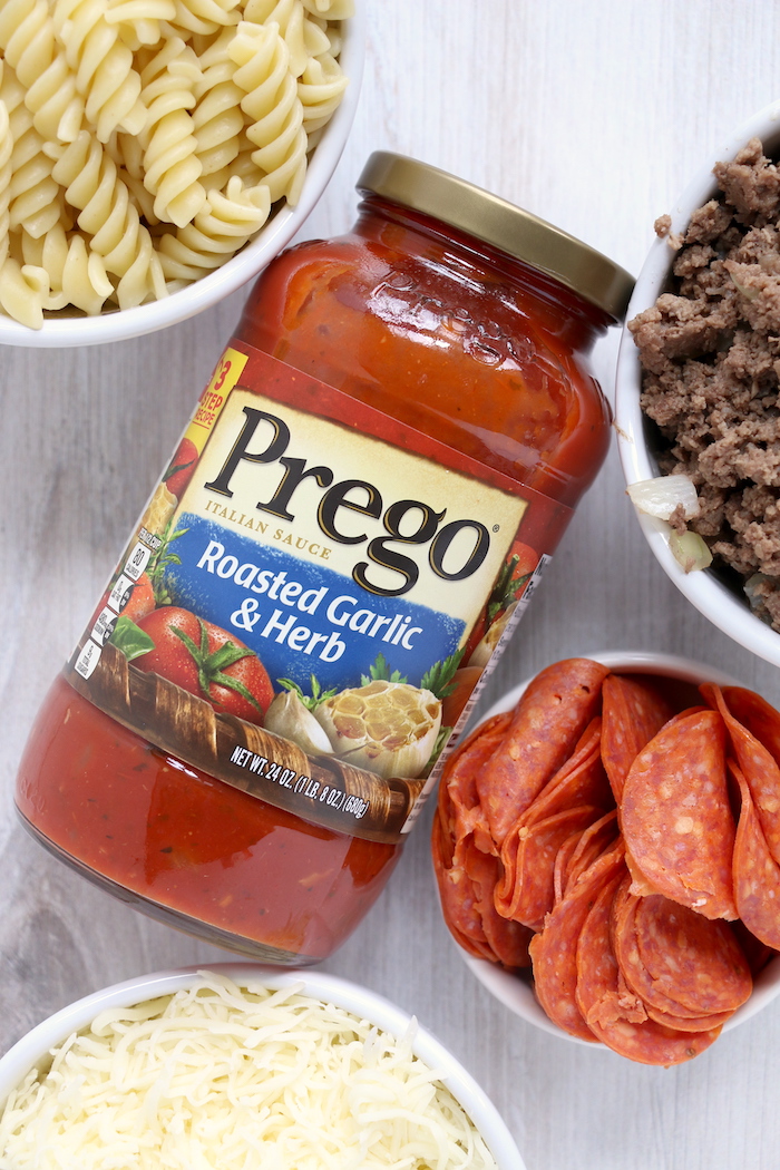 ingredients for making pizza casserole