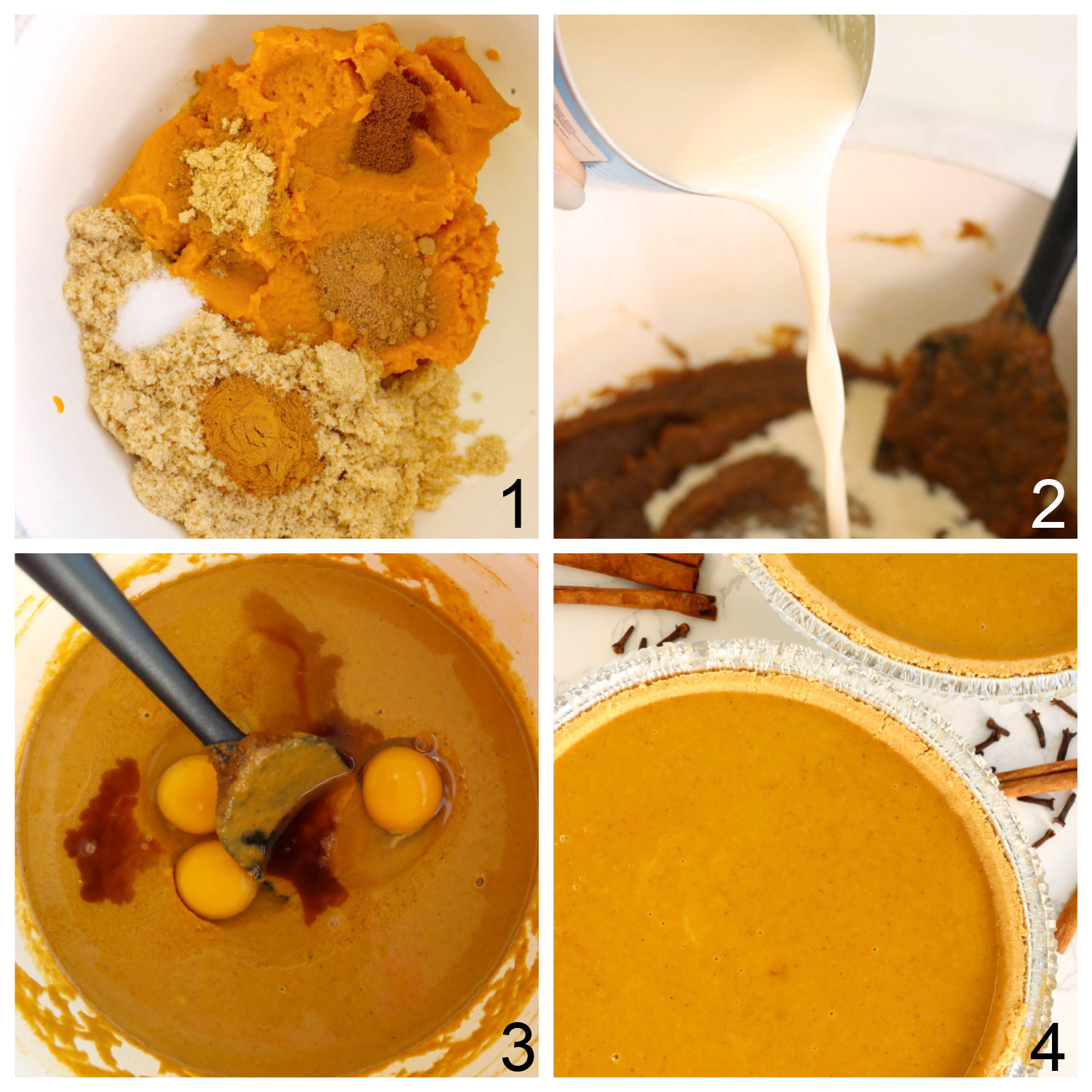 steps for making pumpkin pie