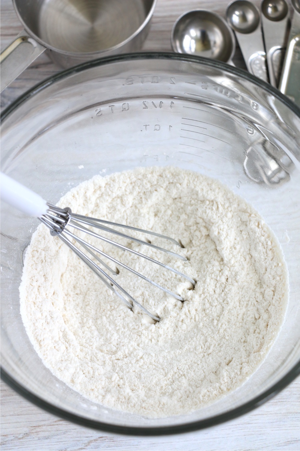 mixing dry ingredients for bread