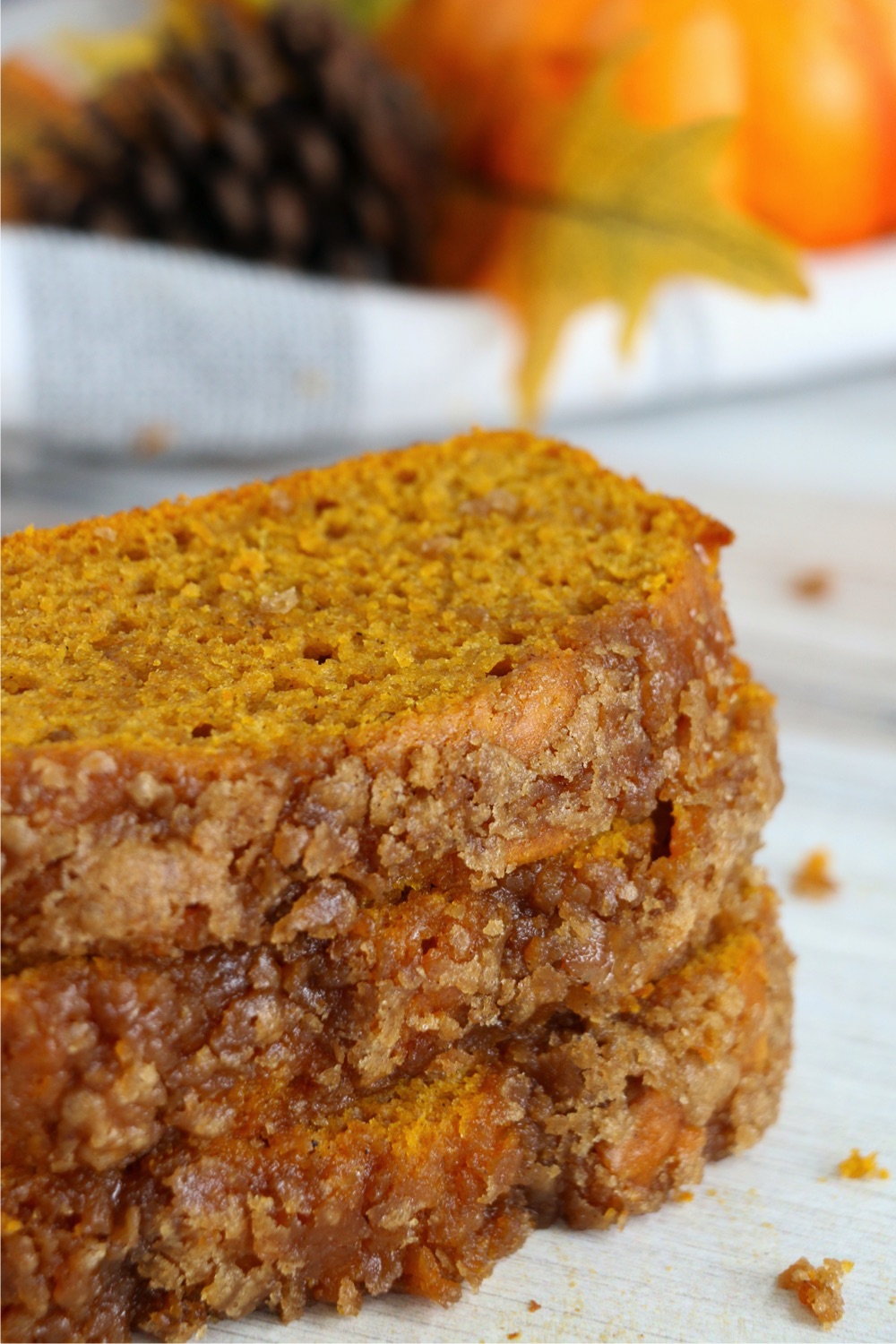 stack of cinnamon pumpkin bread