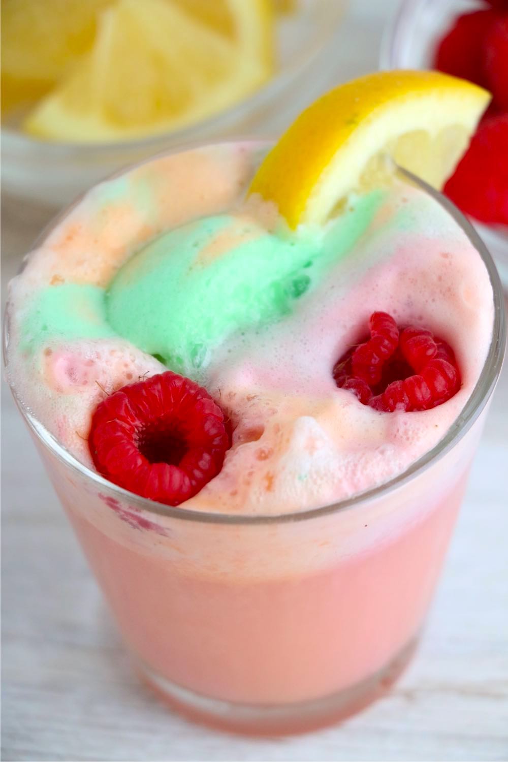 top view of glass of punch