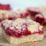Raspberry Crumble Bars - Fresh, fruity raspberry bars with a buttery crumb topping!
