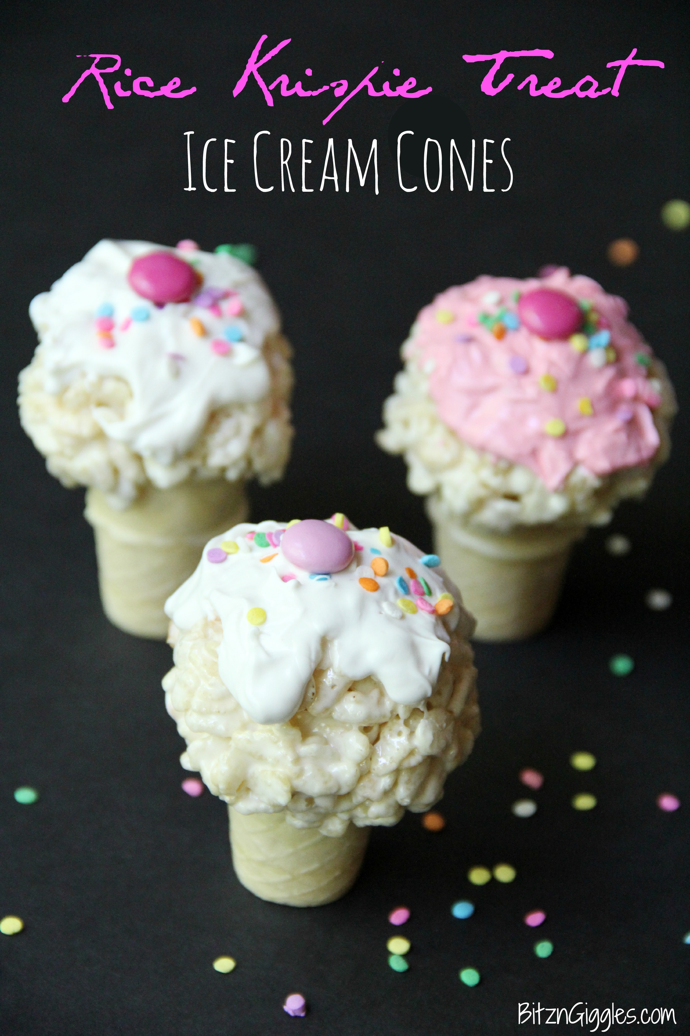 Rice Krispie Treat Ice Cream Cones