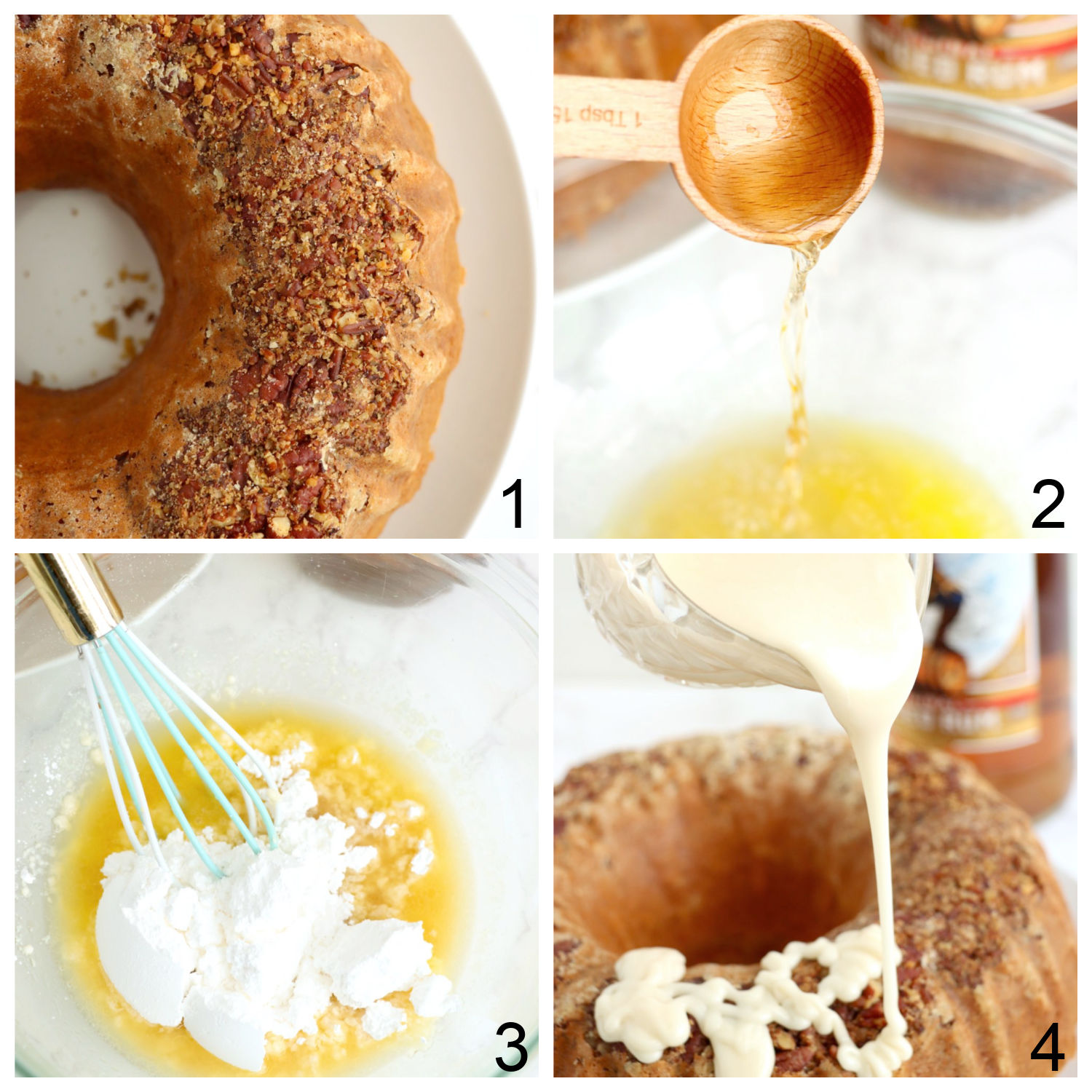 steps for making glazed icing for rum cake