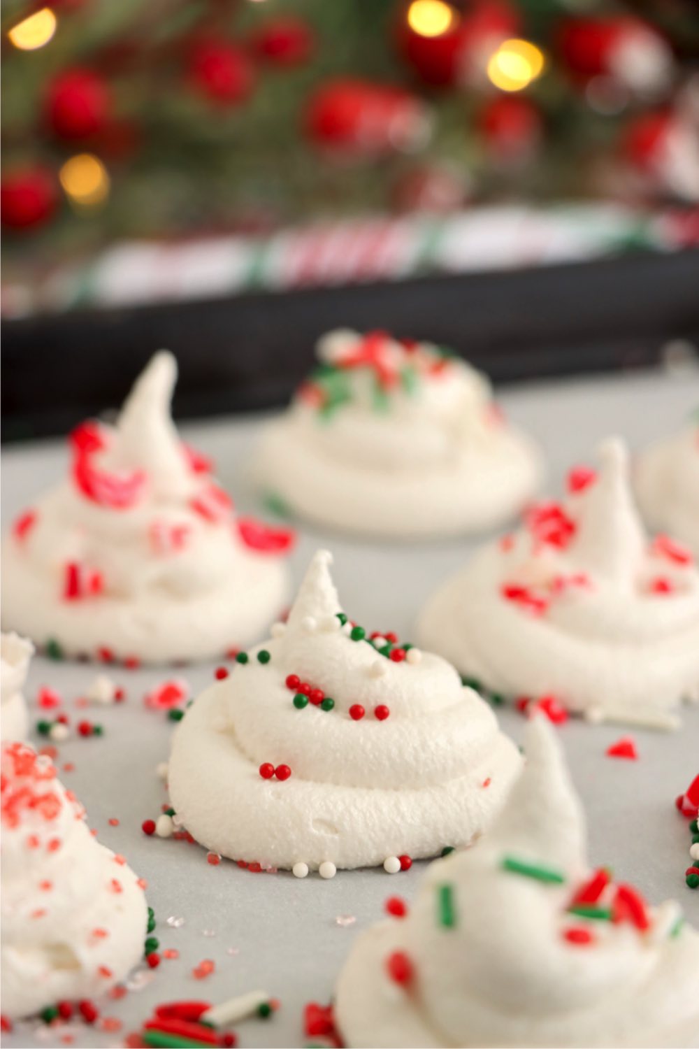 baking pan filled with homemade divinity candy