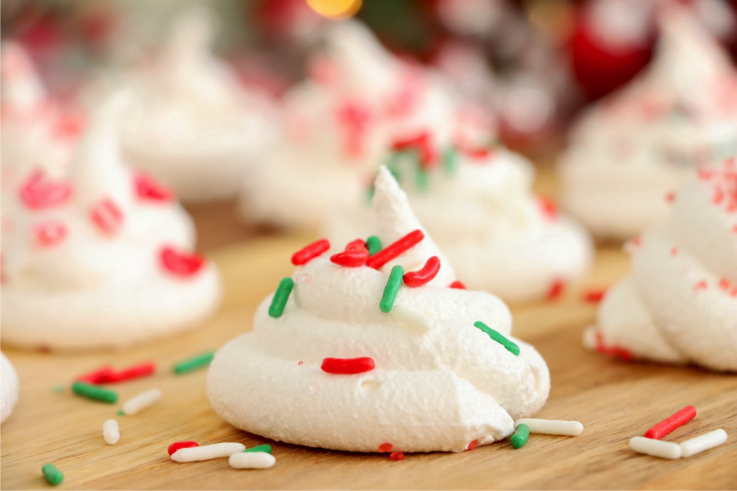 close up of a piece of seafoam candy for Christmas