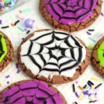 colorful spider web cookies