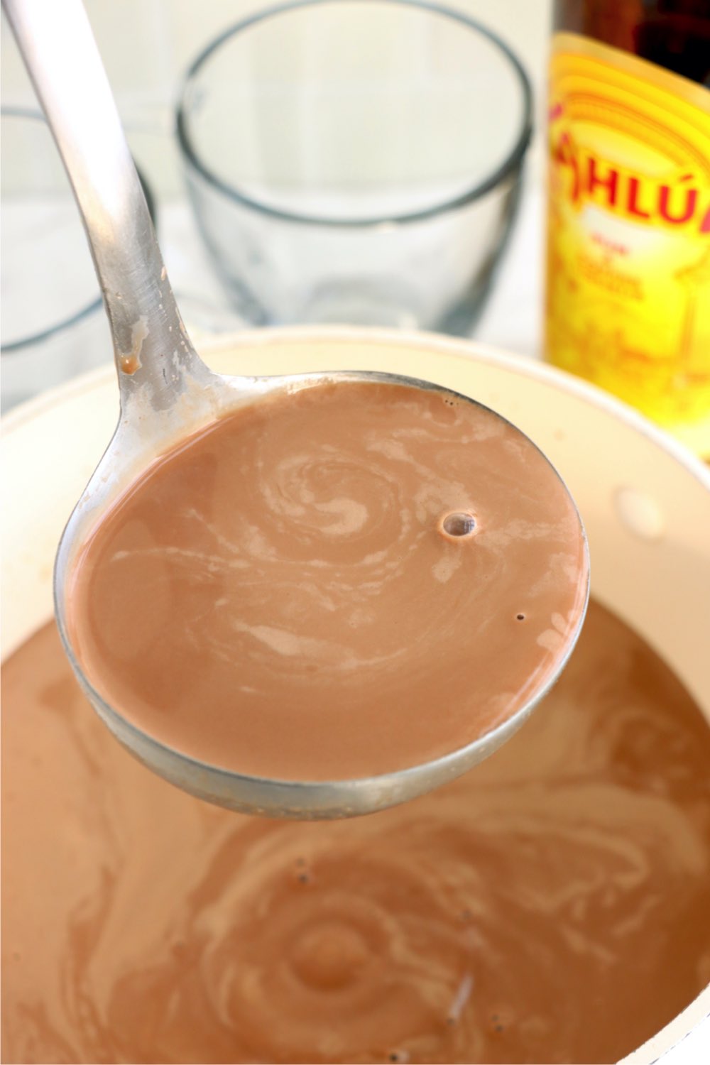 ladle of hot chocolate