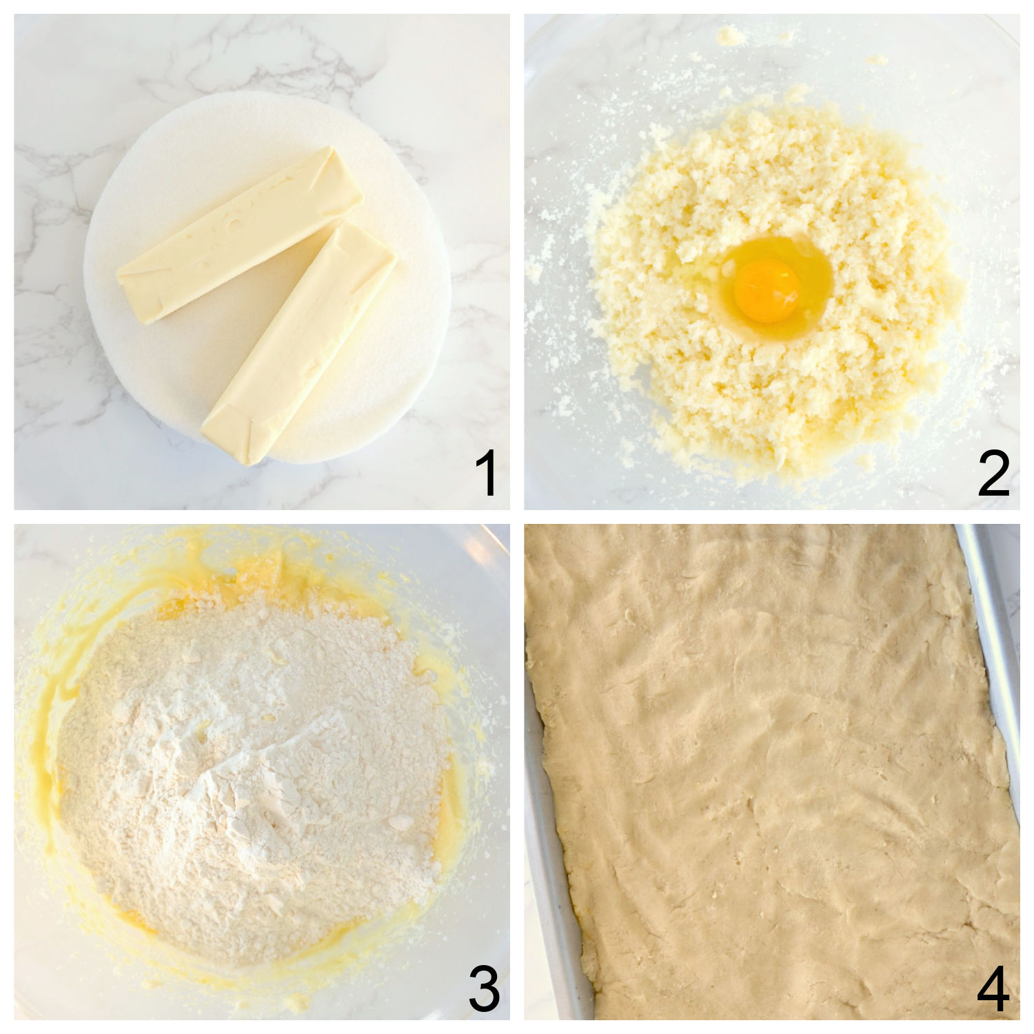 steps for making sugar cookie cake bars