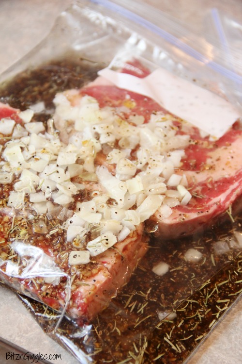 The Best Steak Marinade - A delicious and easy homemade steak marinade that's bursting with flavor! Perfect for any cut of beef, but absolutely divine on Ribeye steaks!