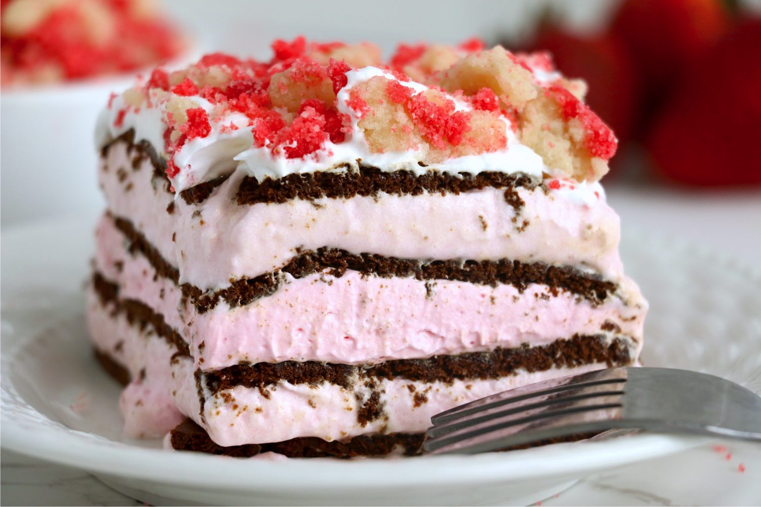 strawberry ice cream layer cake