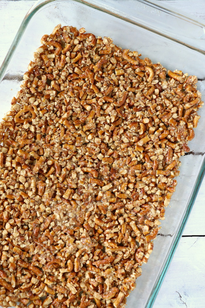 Strawberry Pretzel Dessert - This classic, potluck favorite features a crunchy pretzel crust topped with sweet cream and an irresistible strawberry jello topping. It's the perfect combination of sweet and salty!