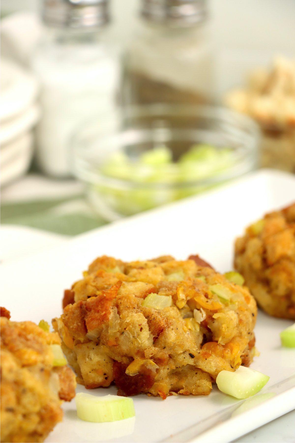 plate of Thanksgiving stuffing balls
