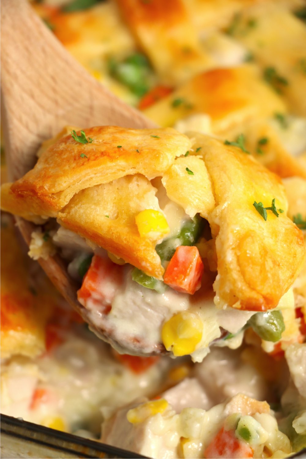 Spoonful of turkey crescent roll casserole