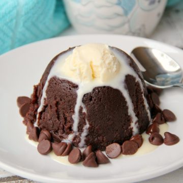 Ultimate Brownie in a Mug - This decadent, five-ingredient rich and fudgy brownie is made in the microwave and ready to enjoy in minutes!