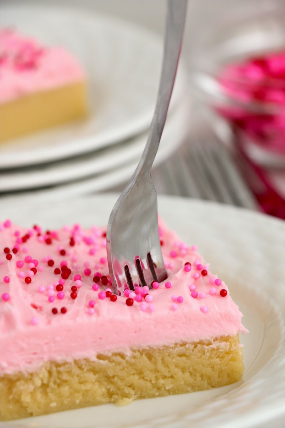 fork going into sugar cookie cake bar