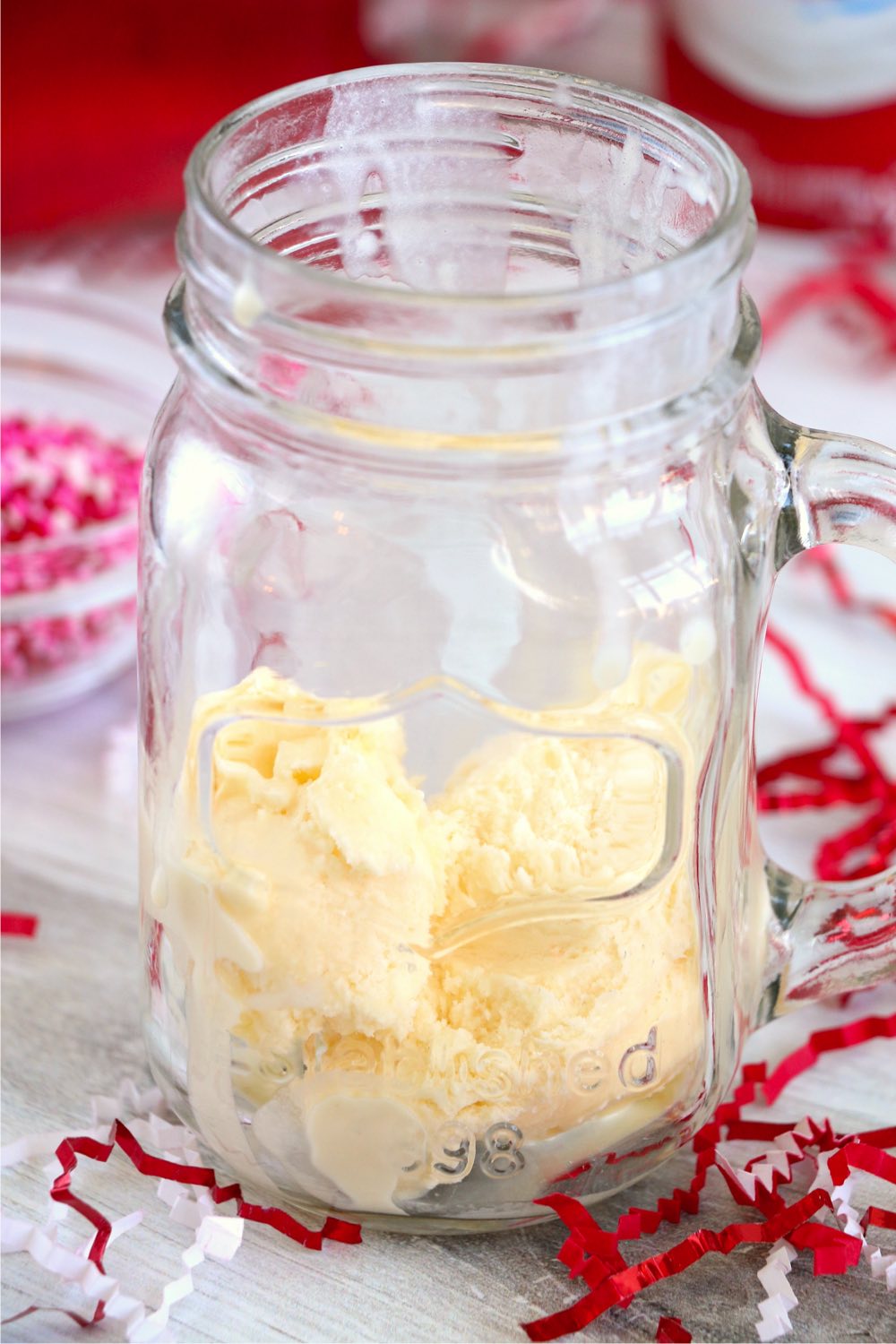 ice cream in a mason jar