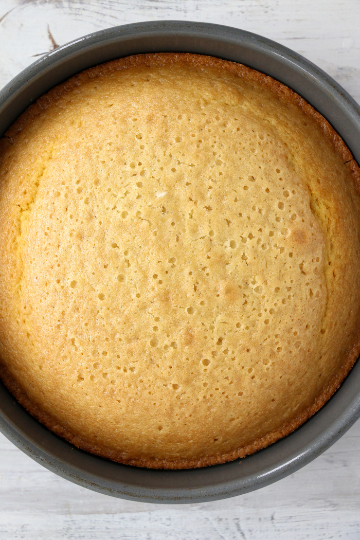 baked cake out of the oven