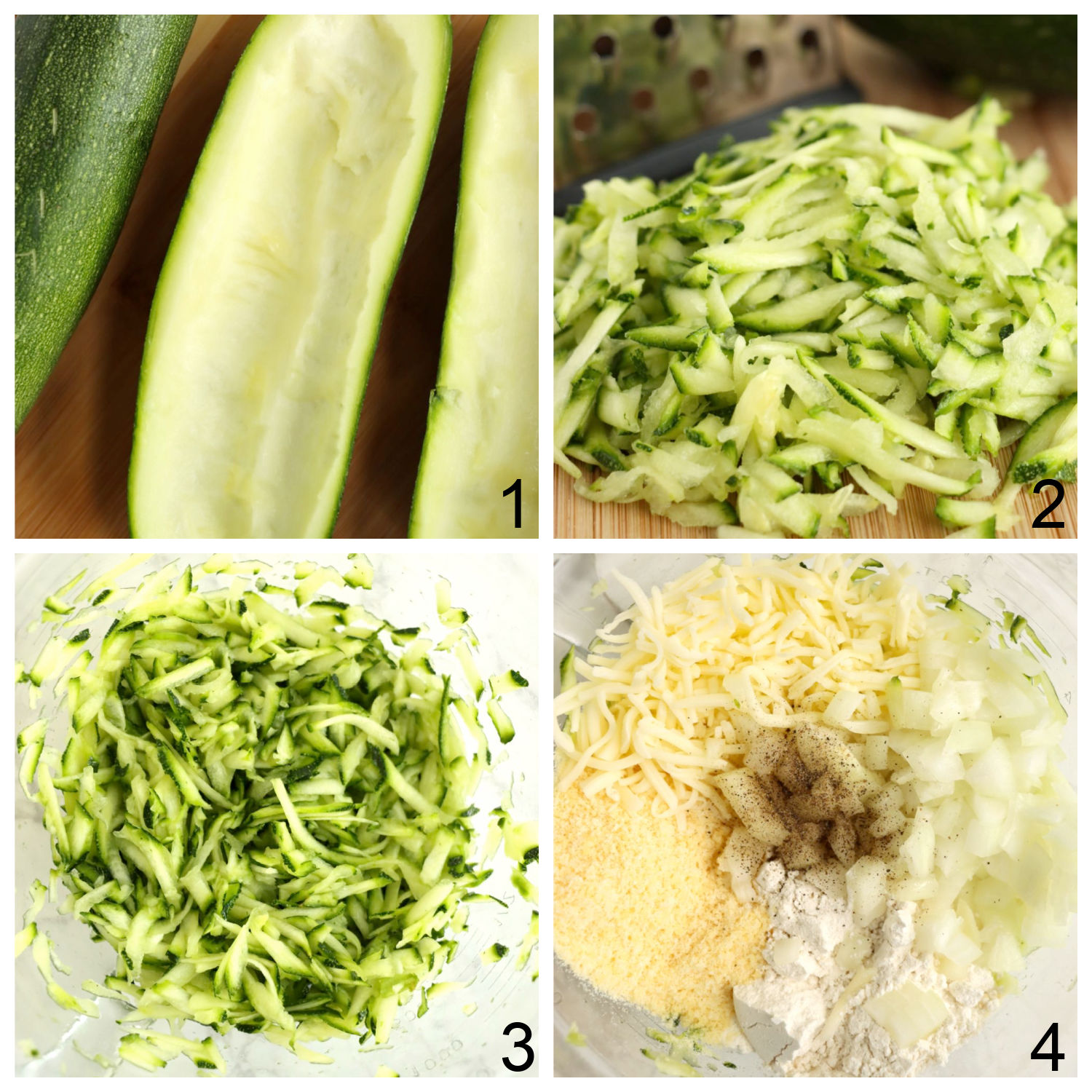 steps for shredding zucchini for patties
