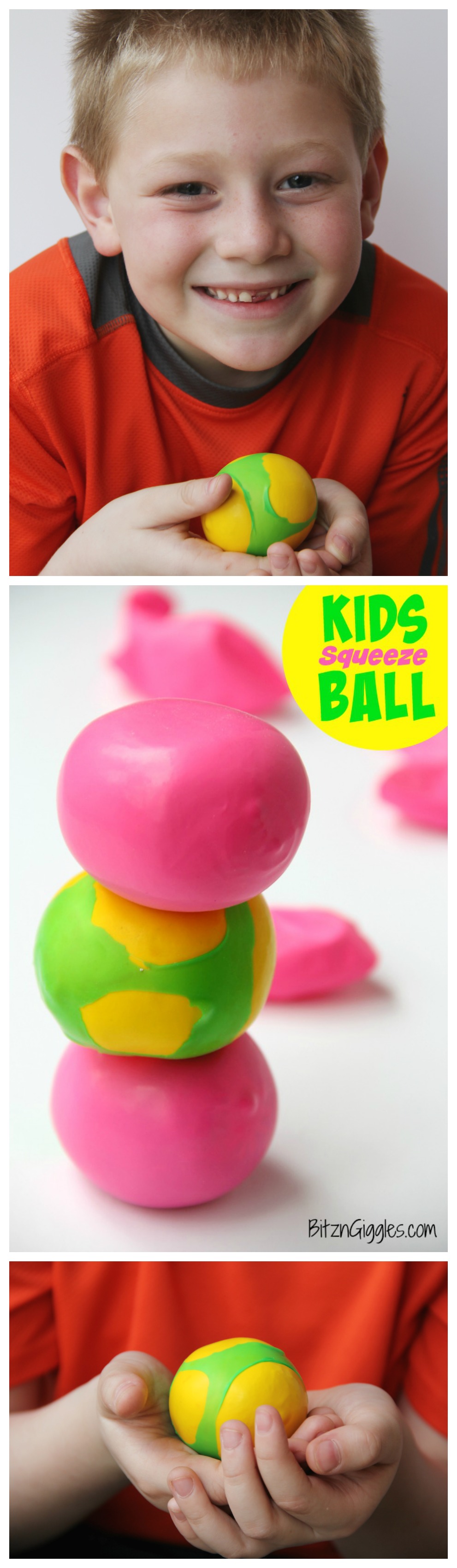 Kids Squeeze Ball - Stress ball, squishy ball whatever you'd like to call it. This toy keeps kids busy for hours and they are simple to make!